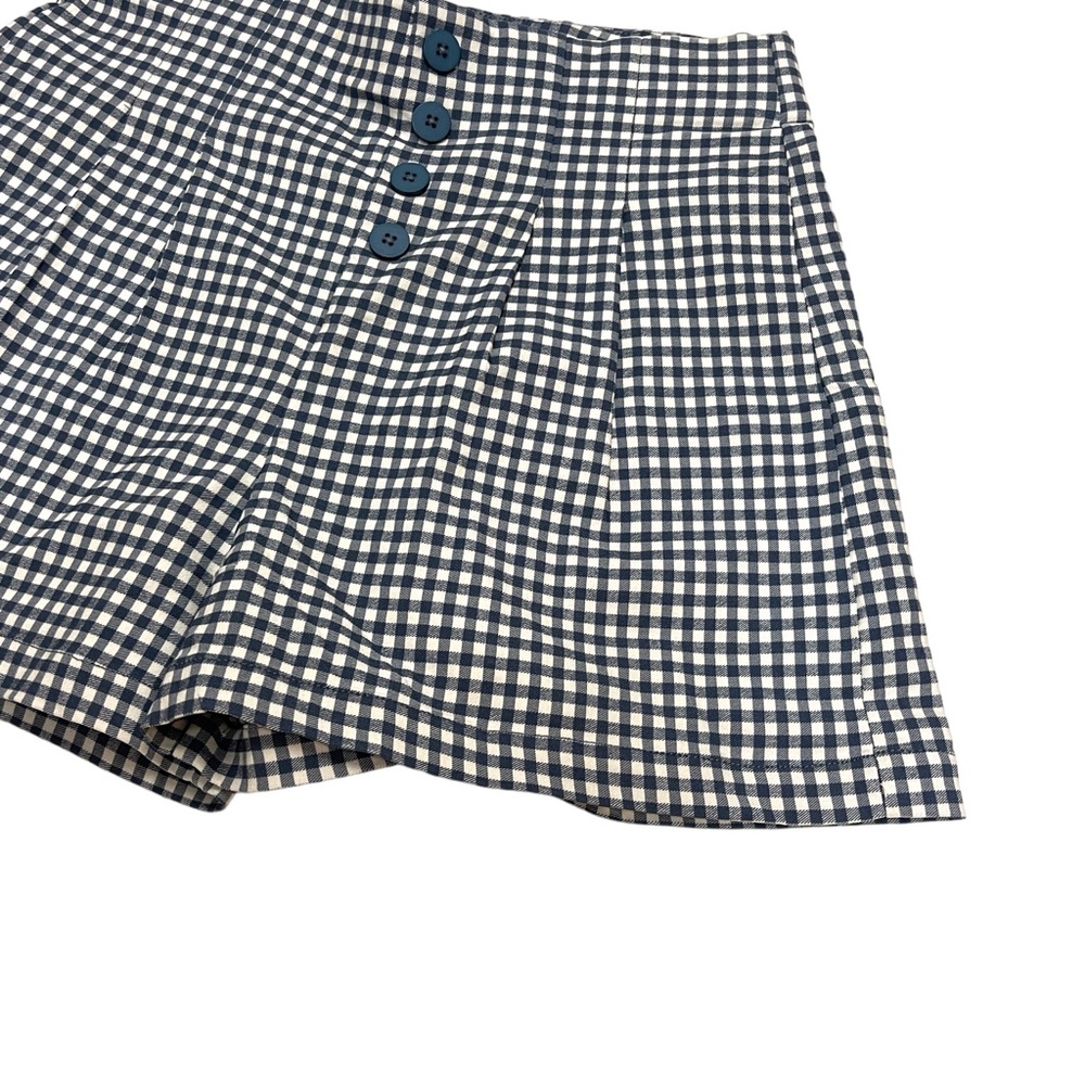 SOLD 🔴 Shinestar high waisted shorts size L W29 gingham vichy print blue white - Picture 12 of 13